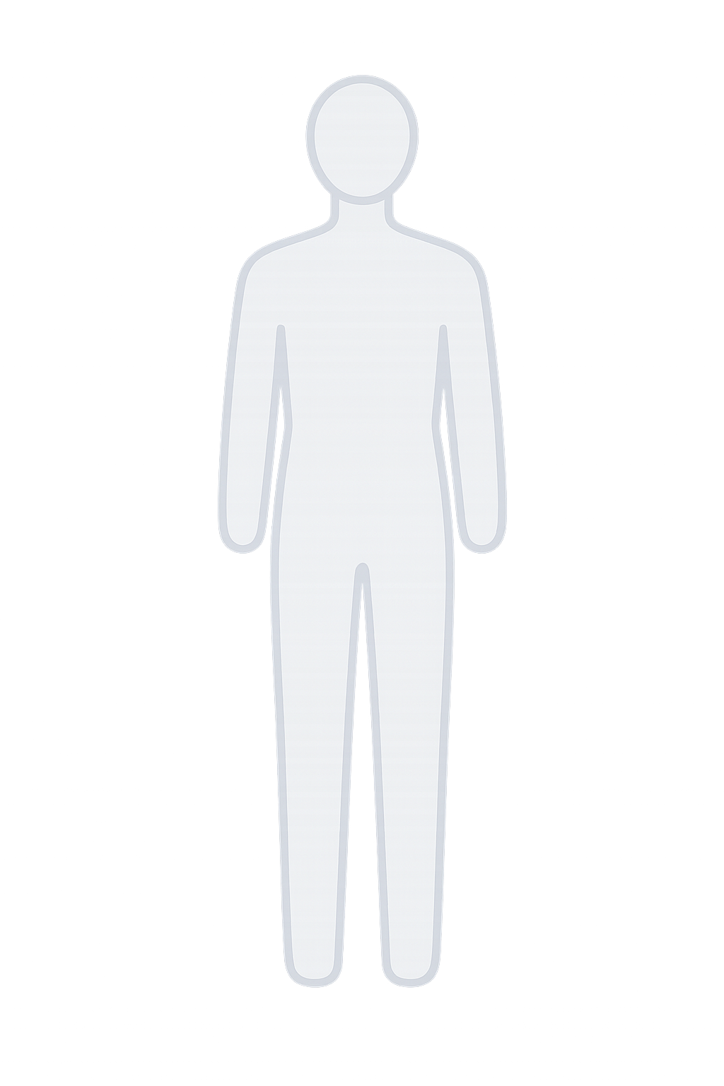 Human body showing NAD+ decline symptom areas targeted by IV therapy