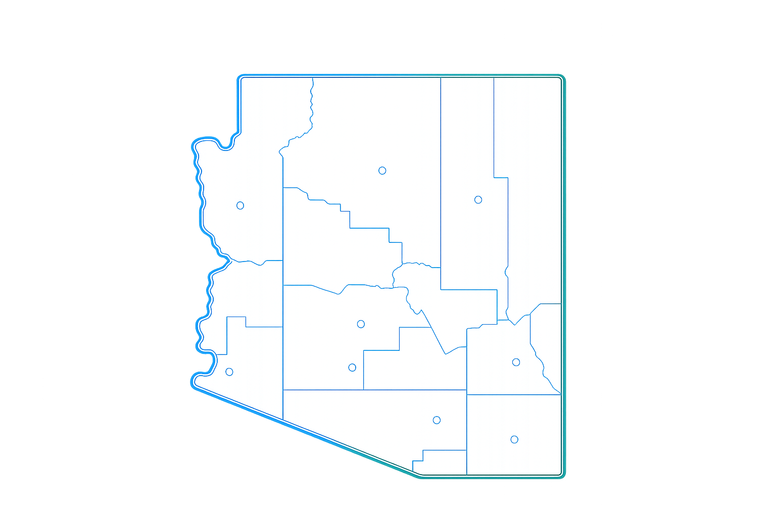 Map of the state of arizona