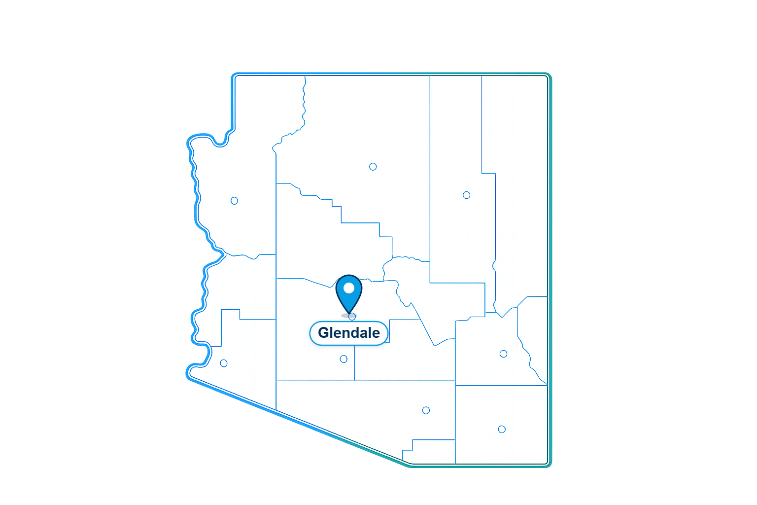 Map pin marking Glendale, Arizona in the Phoenix Mobile IV Therapy service area
