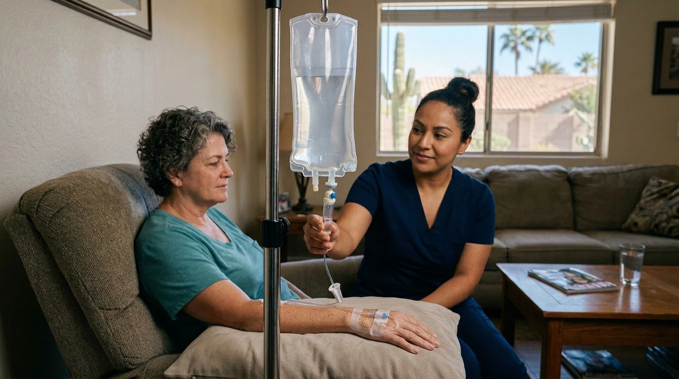 IV fluid bag used for mobile IV therapy in Phoenix
