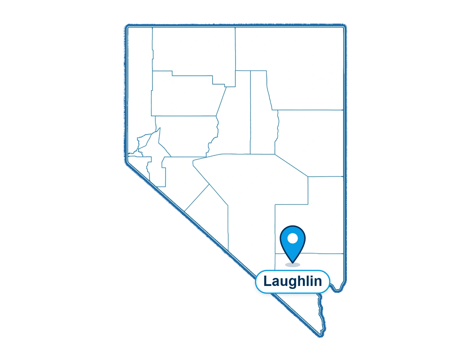 Map of Nevada highlighting Laughlin and the Southern Nevada Mobile IV Therapy service area